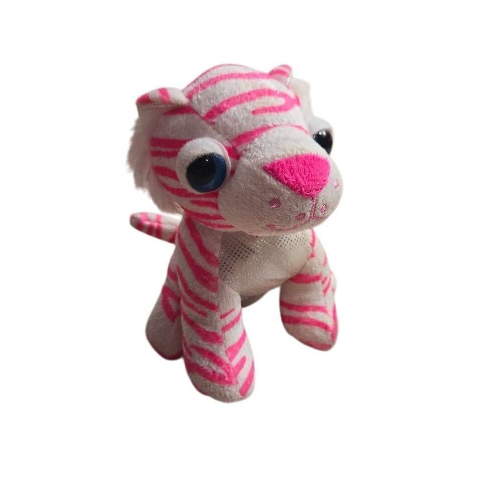 Adorable Pink & White Tiger Cub Plush 5" Seated Stuffed Animal
